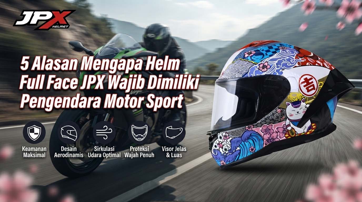 5 Alasan Mengapa Helm Full Face JPX Wajib Dimiliki Pengendara Motor Sport.